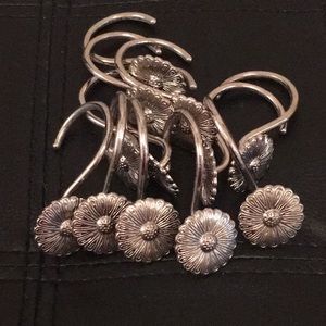Sunflower Shower Curtain Hooks. Brushed Nickel